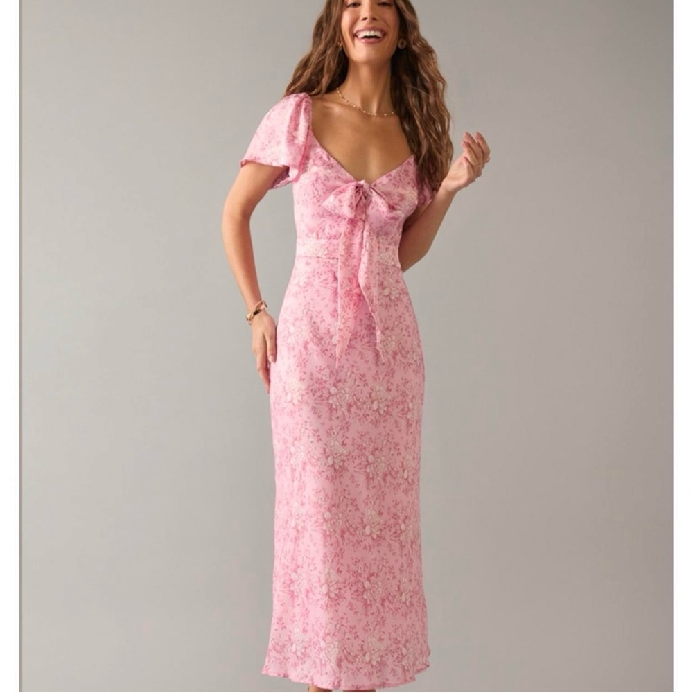 Francescas Pink Floral Maxi Dress Medium NWT